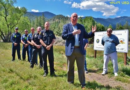 Supervisor Couch and Fire Chief Brian Marshall at groundbreaking for Pine Mountain Fire Station